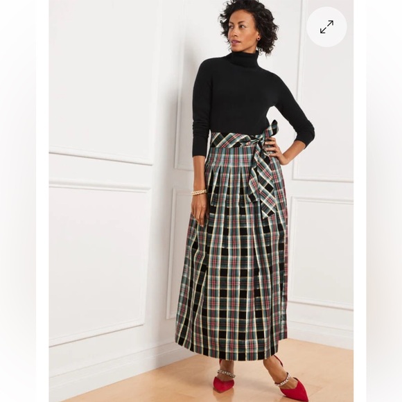 Talbots Dresses & Skirts - Talbots metallic plaid taffeta patio skirt